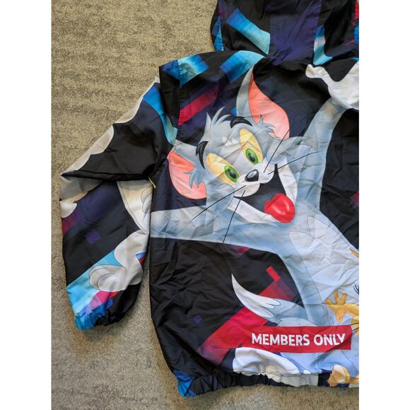 Members Only Tom & Jerry Limited Edition Print Windbreaker Rain Jacket - Large - Picture 13 of 16